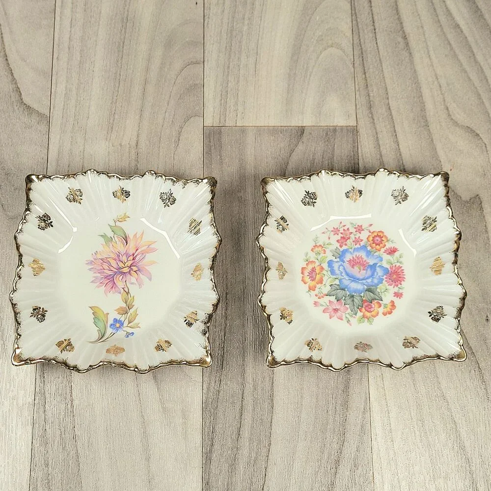 Schwarzenhammer Trinket Dish LOT of 2 - Floral 5